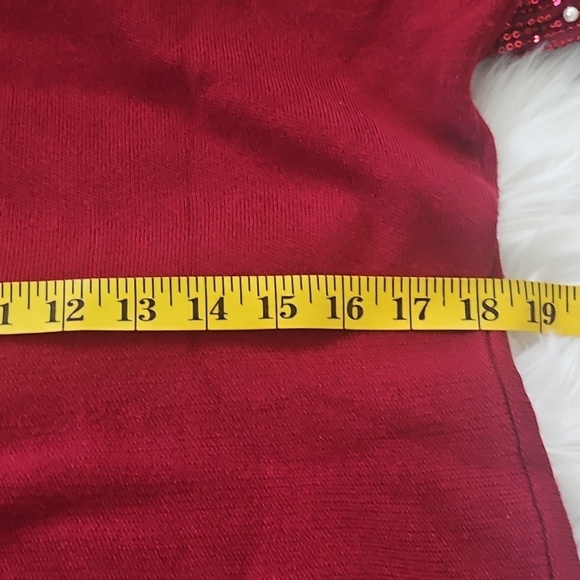 Cato Maroon Sweater Dress with Sequin and Pearl Long Sleeves - Picture 14 of 15